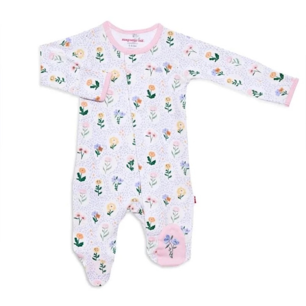Magnetic Me Pink Abbey Organic Cotton Footie (12-18 months)